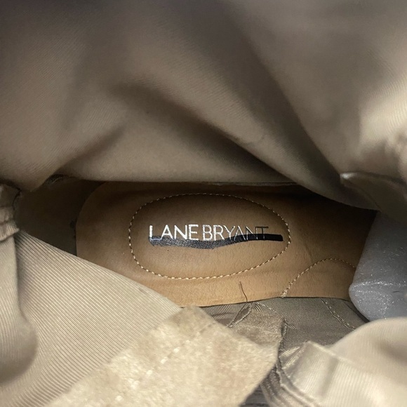 LANE BRYANT TAUPE STRETCH WEDGE ANKLE BOOTIES sz 10w - Picture 8 of 8